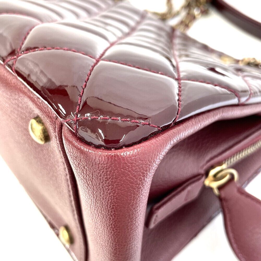 Used Chanel Enamel Chain Shoulder Bag Patent Leat… - image 7