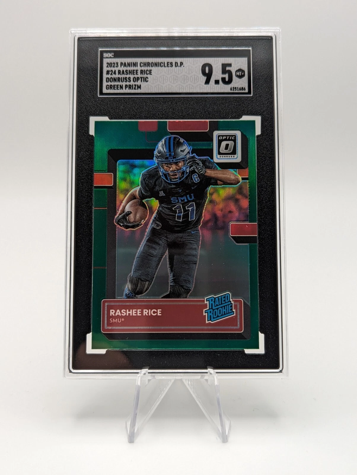 Rashee Rice Panini Chronicles Draft Picks Donruss Optic #24 Green Cracked Ice