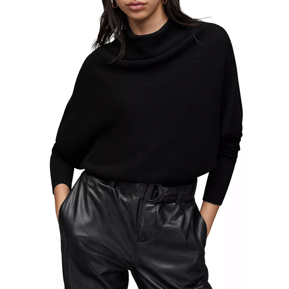 AllSaints Ridley Cowl Neck Wool & Cashmere Crop Sweater Sz S