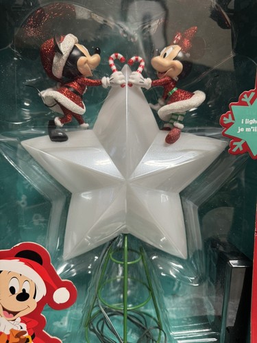 Disney Store Rare Mickey & Minnie Light Up Star Christmas Tree Topper - Picture 5 of 23
