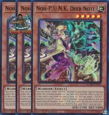Yugioh! 3x Noh-P.U.N.K. Deer Note BLMM-EN076 Emblazoned Ultra Rare 1st Ed NM