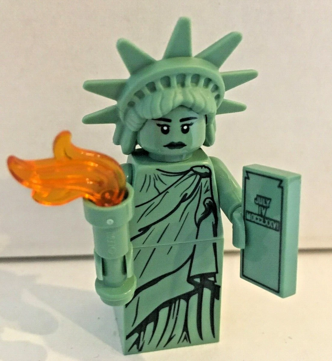 Lego Statue of Liberty Minifigure with Torch and JULY IV MDCCLXXVI
