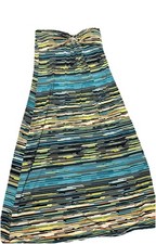Vintage Fresh of LA Women Petite L Boho Jewel Multicolor Maxi Halter Dress USA