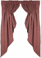 Home Collections by Raghu Philmont Jacquard Barn Red Gathered Swag, 72 by 63