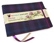 Guest Book - Kinloch Anderson Thistle Tartan cloth: Waverley Scotland Genuine Ta