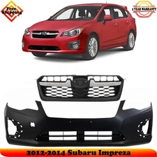 Front Bumper Cover Fascia & Grille Assembly Kit For 2012-2014 Subaru Impreza