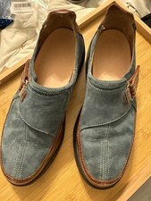 Dr. Comfort leather slide on shoes size 8m - blue and brown