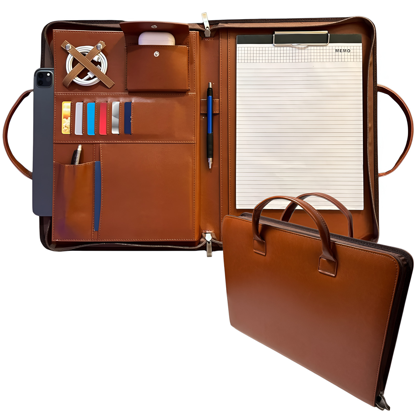 PU Leather Portfolio with Handles &ndash; Professional Business 