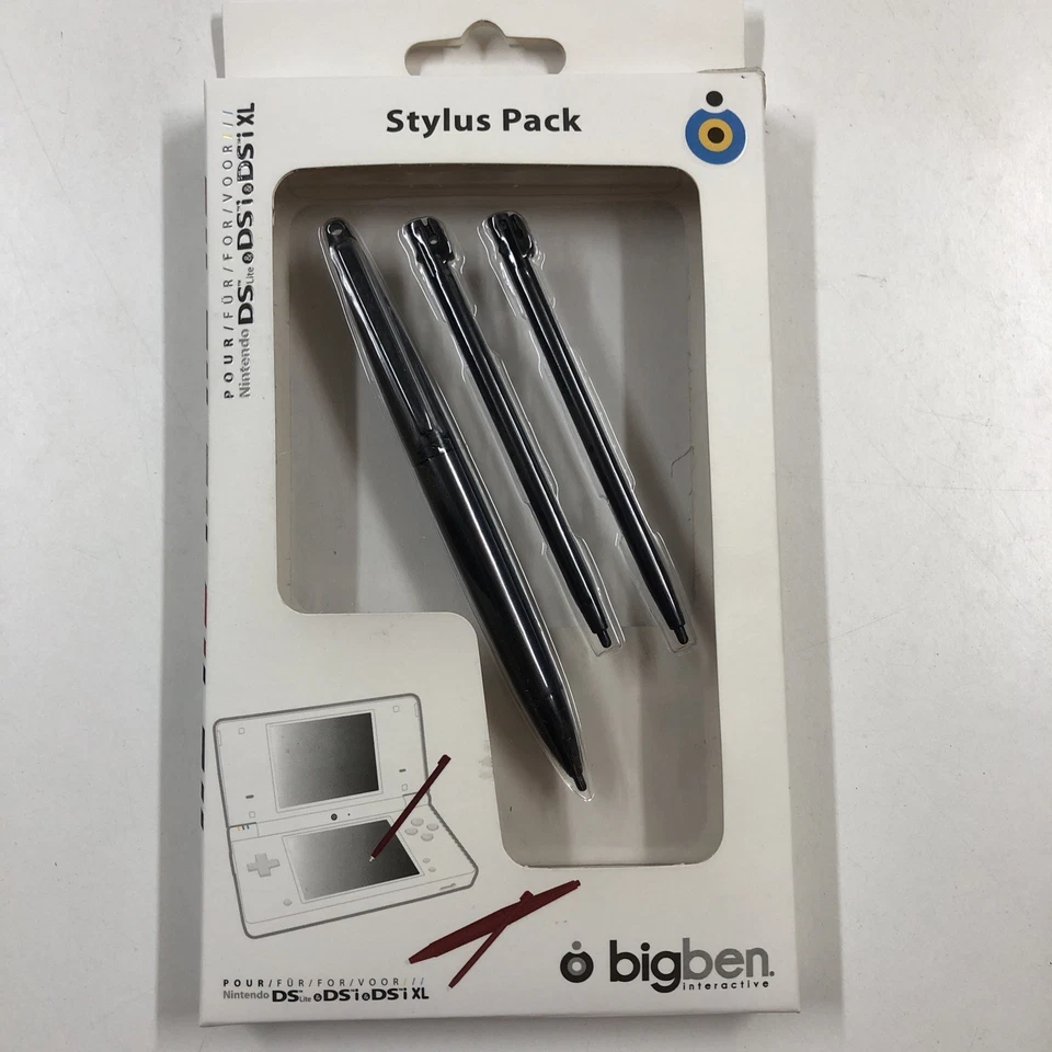 BIG BEN NEUF NEW lot 3 stylet noir nintendo DS lite DSI XL