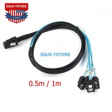 Lot 1-10x Mini SAS SFF-8087 to 4 SATA Multi-Lane Forward Breakout Splitter Cable