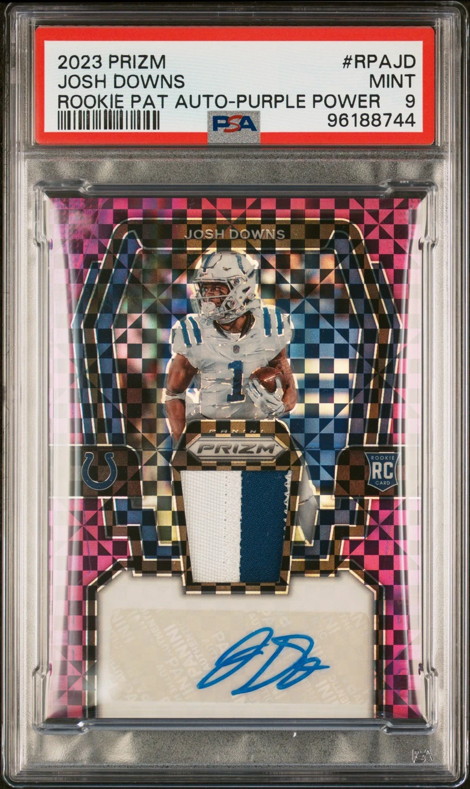 Josh Downs Panini Prizm Rookie Patch Autographs #RPAJD Purple Power