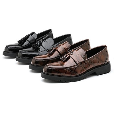 Tassel British Style Dress Business Shoes Men's Pu Leather Flat Office Sneakers