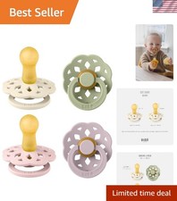 Danish Crafted BPA-Free Pacifiers  4-Pack Natural Latex Soothers for Babies