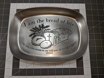 Fuvillage I Am The Bread Of Life John 6:35 Tray Christian Theme Cross 