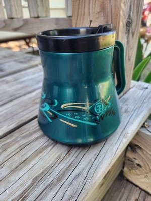 Aladdin 20oz Stay Put Wide Bottom Mug Green 7 Eleven Swirl Vintage Classic 7 11 