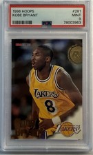 KOBE BRYANT 1996 Hoops #281 PSA 9 ROOKIE CARD RC. rookie card picture