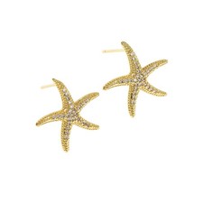 Starfish Stud Earrings - 18K Gold Plated Summ...