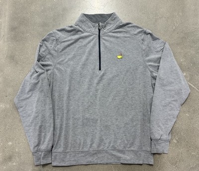 Masters Tech Augusta National Golf 1/4 Zip Grey Pullover Men's Sm Rayon Cotton