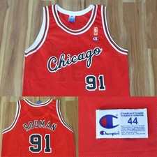 Dennis Rodman Chicago Bulls Champion Jersey Gold Patch NBA 50th Men 44 L