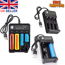 USB 3.7V Battery Charger 2,3,4 Slots Rechargeable Lithium Battery Charger New
