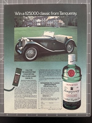 1985 Print Ad TANQUERAY MG Classic Sweepstakes Win $25,000