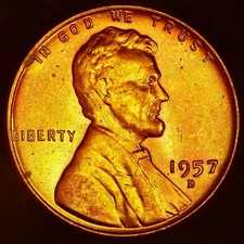 1957-D 1C Brilliant Uncirculated Red Original Lincoln Wheat Cent