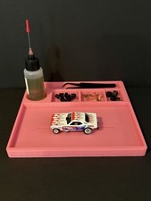 HO Slot Car Build Plate Setup Plate Work Station Pit Box Tyco AFX Tjet Aurora