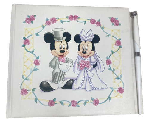 Vintage Disney Wedding Marriage Guest Book With Pen (Read Description)