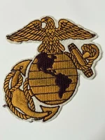 Vintage 6” USMC Marine Corps Red &Gold Eagle Globe Anchor EGA Wool WWII Patch