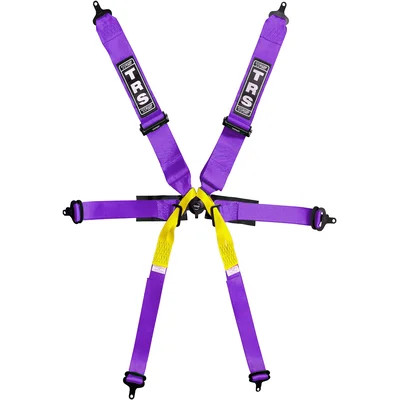 2x TRS Pro 6 Point Superlite Single Seater Harness - Purple