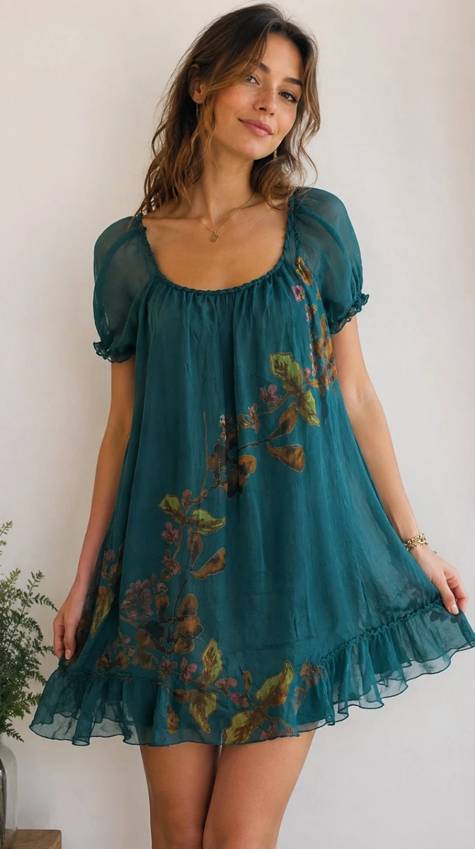 max studio special edition silk dress NWT Max Studio Special Edition silk chiffon gown blue gray sheer gown floral Sm