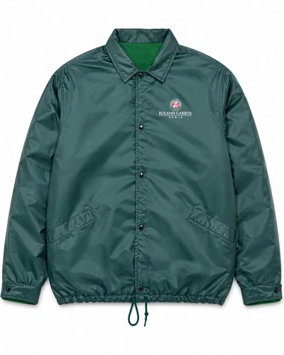 Roland Garros Jacket Men’s 2XL Green French Open Tennis Fleece Lined Snap Front - product listing photo