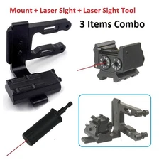 3PC Combo Bracket Mount for Compound Recurve Long Bow+Mini Red Laser+Sight Tool