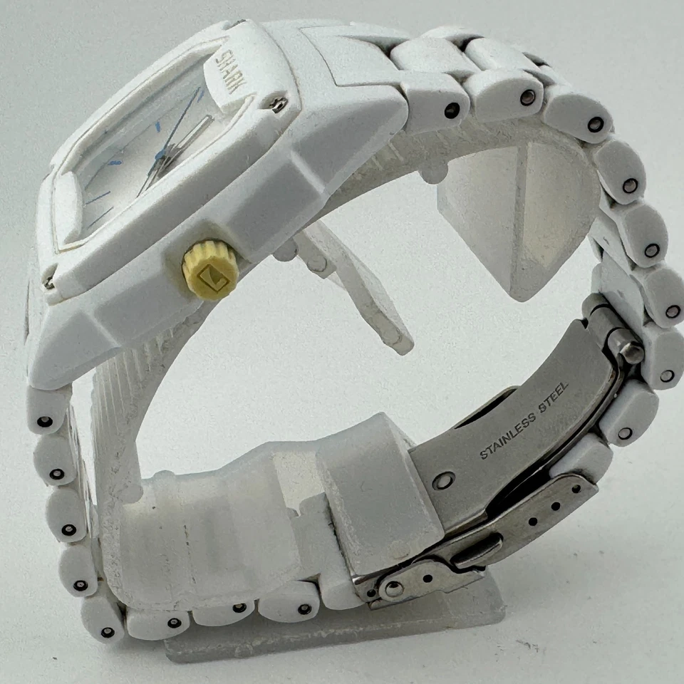 Reloj de Cuarzo Shark Freestyle Hombre 100m Blanco Plástico Rectángulo Batería Nueva 7.5" Foto 4 de 4