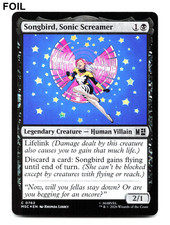 Songbird, Sonic Screamer FOIL - Commander: Marvel Super Heroes MSC Magic MTG