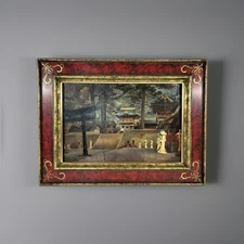 Japanese Antique Landscape Oil Painting of Nikko Toshogu Shrine – Unfinished,