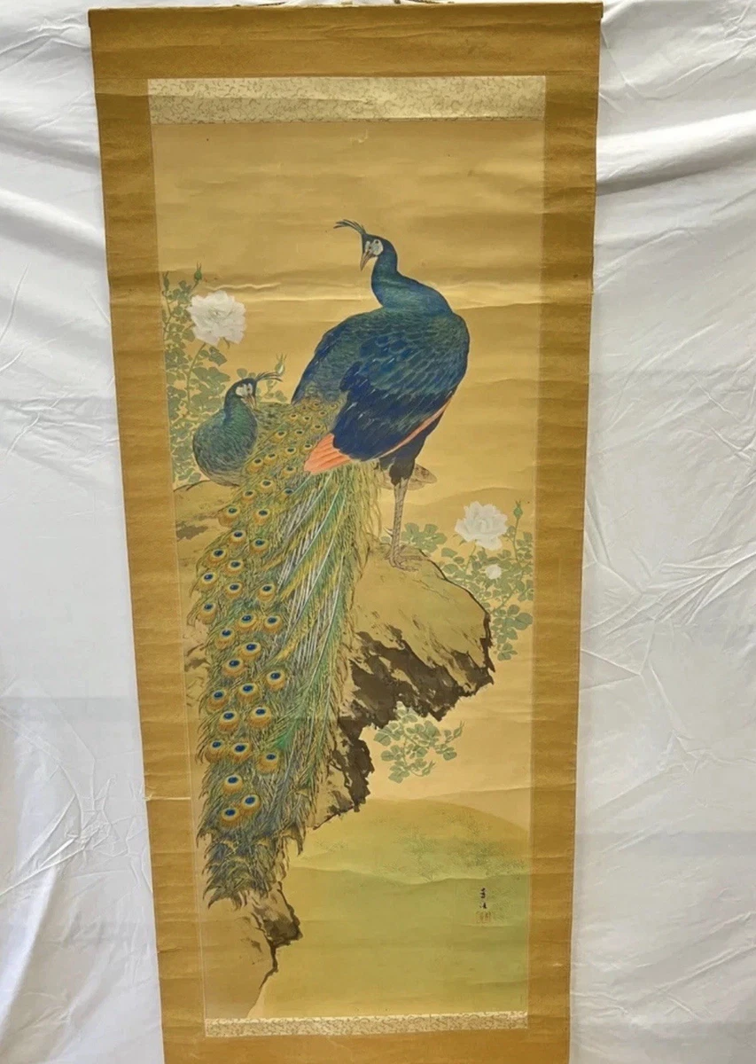 中国古美術・純手描き花鳥掛軸・水彩画・蒋延錫印款・書道品・絹本・肉筆・一物一图 古玄社】中国掛軸 蒋廷錫筆紙本花鳥図／肉筆 SO9191