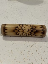 Bamboo Hand Shaker, Rattle, Burned Floral Design Pleasant Sound