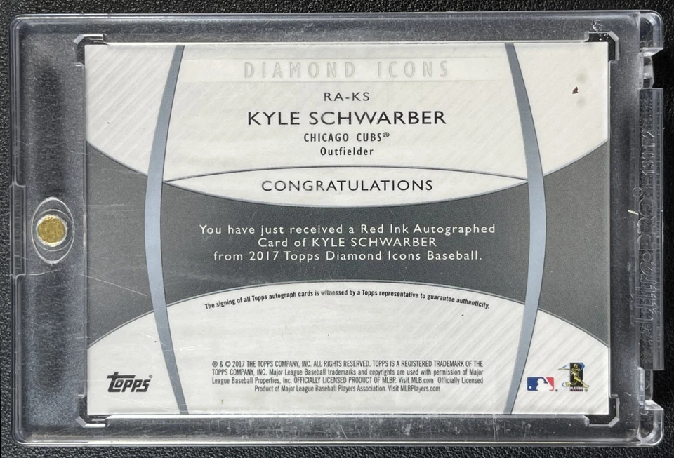 KYLE SCHWARBER 2017 TOPPS DIAMOND ICONS #RA-KS AUTOGRAPH AUTO 23/25 CUBS - Image 2 of 2