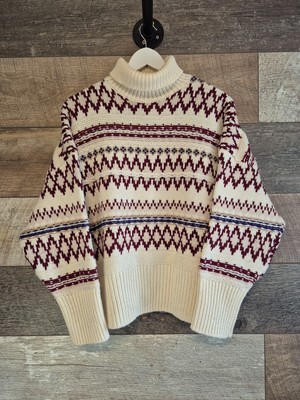 Rag & Bone Willow Wolle Fair Isle Rollkragen Small Grobstrick Pullover 