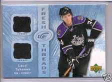 2007-2008 Upper Deck Ice Hockey Fresh Threads Lauri Tukonen Kings Jersey Card