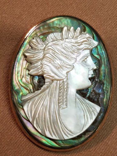 Vintage Mother of Pearl Cameo set on an 