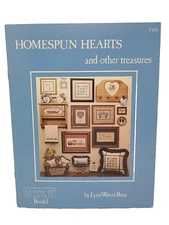 1985 Homespun Hearts and Other Treasures Cross Stitch Pattern Book 1 Amish Dolls