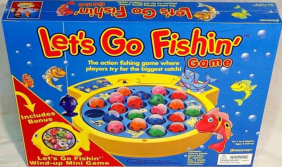 Vintage 2007 LET'S GO FISHIN' Game + Bonus WIND-UP MINI Game RARE COLLECTOR ITEM - Image 2 of 4