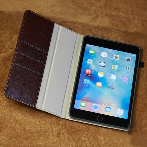 Luxury Leder Schutzhülle für Apple iPad Air 2 Tablet Tasche Cover Case braun - Picture 12 of 12