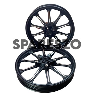 bullet standard 350 alloy wheels black Royal Enfield "NEW CLASSIC 350 REBORN" ALLOY WHEELS BLACK STYLE
