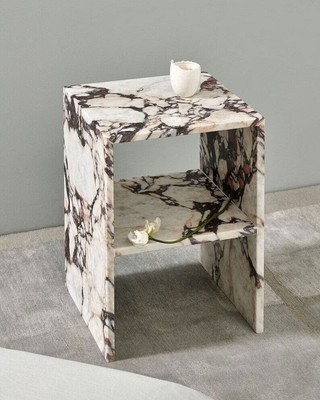 Luxury Coffee Table, Plinth Marble Living Room Table with Marble Stand