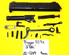 RUGER EC9s 9MM SLIDE BARREL RECOIL SPRING MAG DISCONNECT SAFETY + PARTS #22-1207