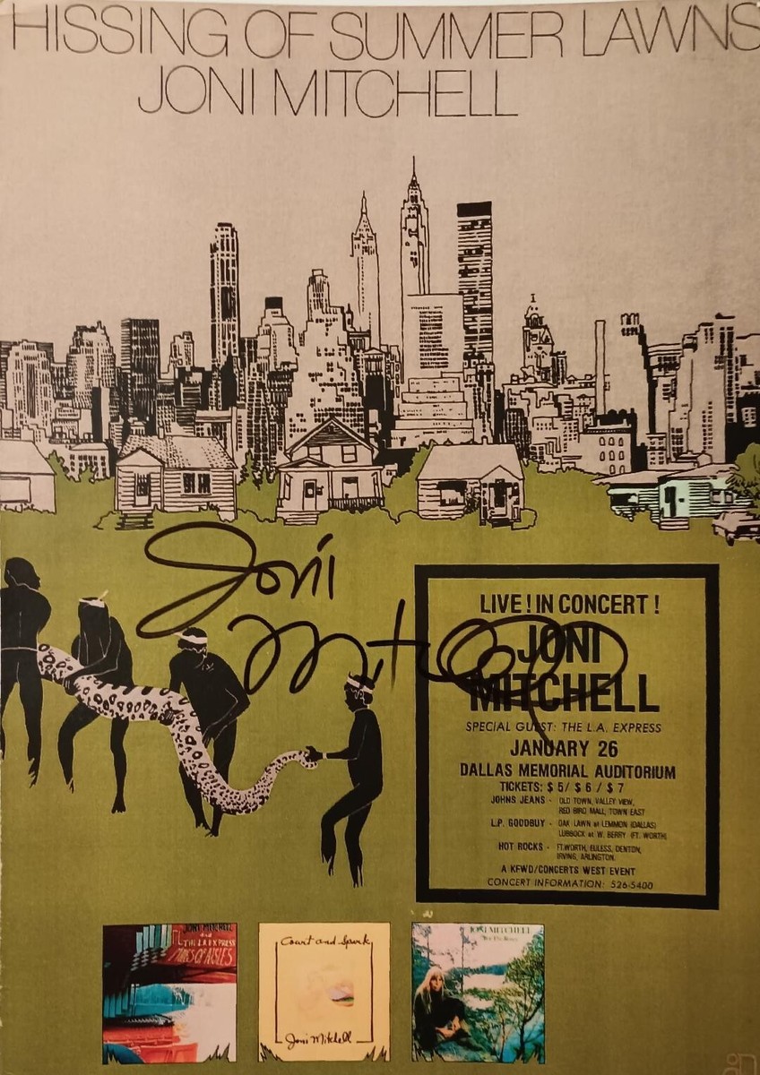 1967 JONI MITCHELL POSTER WALL ART PRINT WITH FACSIMILE AUTOGRAPH