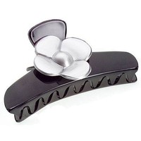 Caravan Black Hair Claw With Painted Silver Rose Model No. 8802 Brand on sale Caravan Black Hair Claw With Painted Silver Rose Model No. 8802 Brand on sale